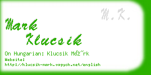 mark klucsik business card